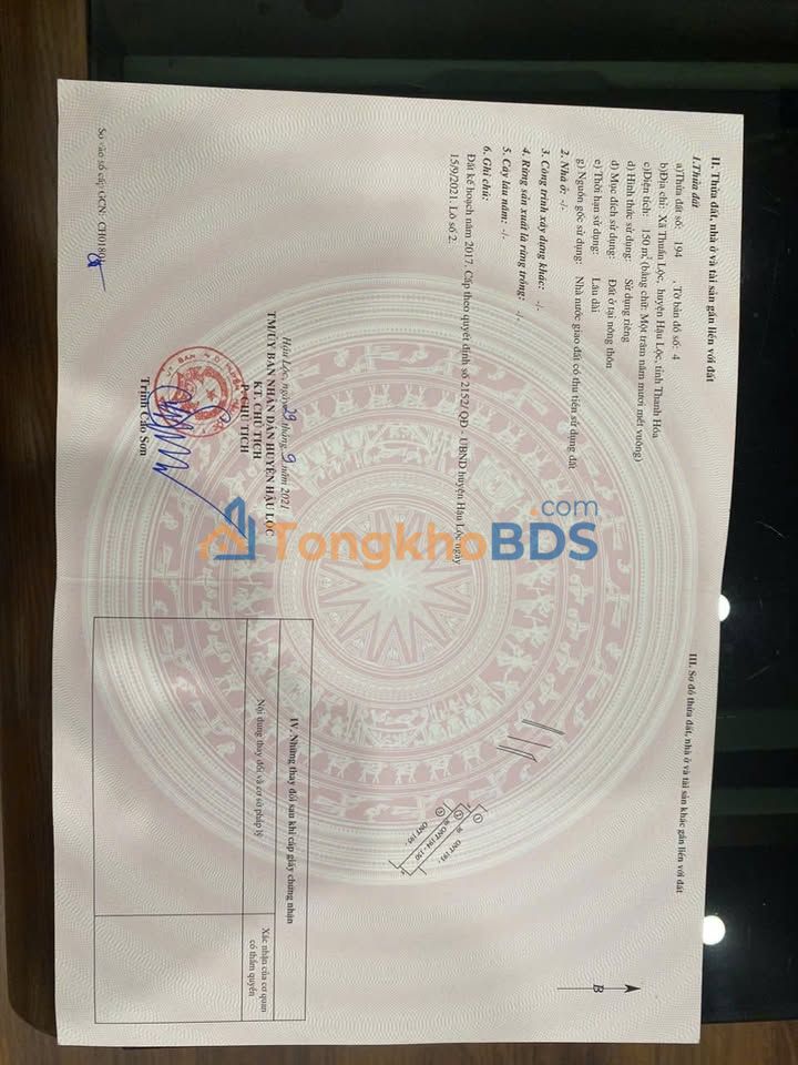 Đất nền Thuần Lộc Hậu Lộc 150m² - Sổ đỏ chính chủ