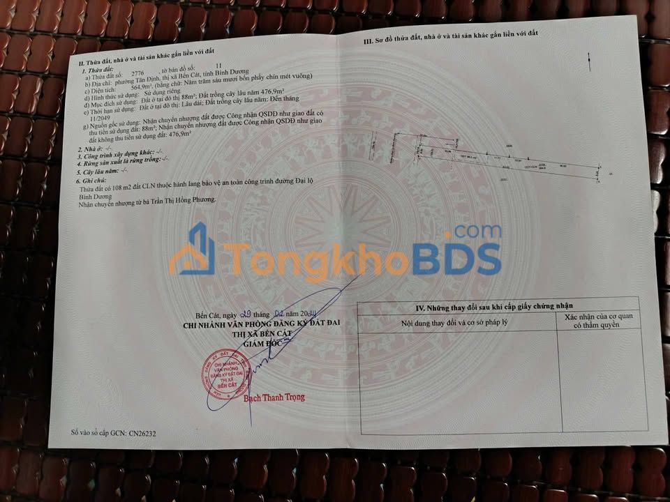 Đất nền Đại lộ Bình Dương 564m² 5,64 tỷ - Sổ hồng riêng