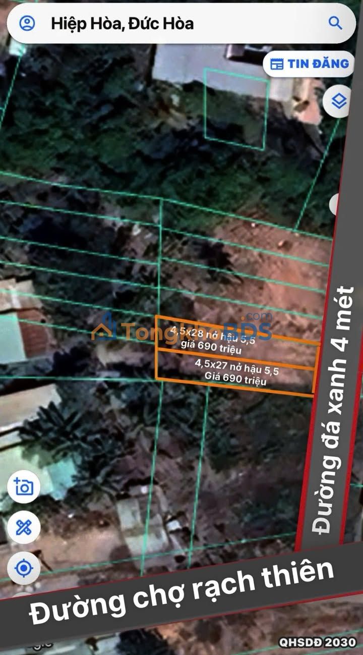 Đất nền Hiệp Hòa Đức Hòa 122m² 690tr - Đất thổ cư 100%