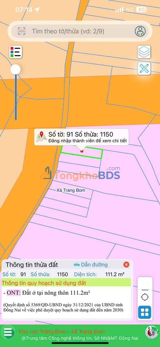 Đất nền Trảng Bom 110m² 850 triệu - Sổ đỏ chính chủ