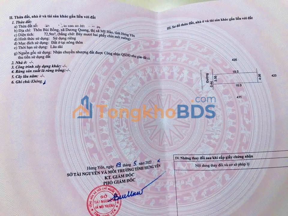 Đất nền Minh Đức Mỹ Hào 73m² giá 1.9 tỷ - Sổ đỏ chính chủ