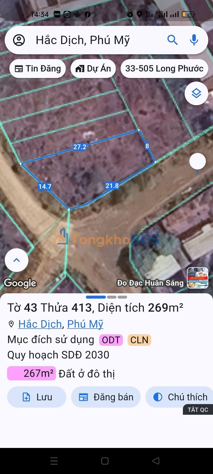 Đất nền Hắc Dịch Phú Mỹ 269m² 3.4 tỷ - Sổ đỏ chính chủ