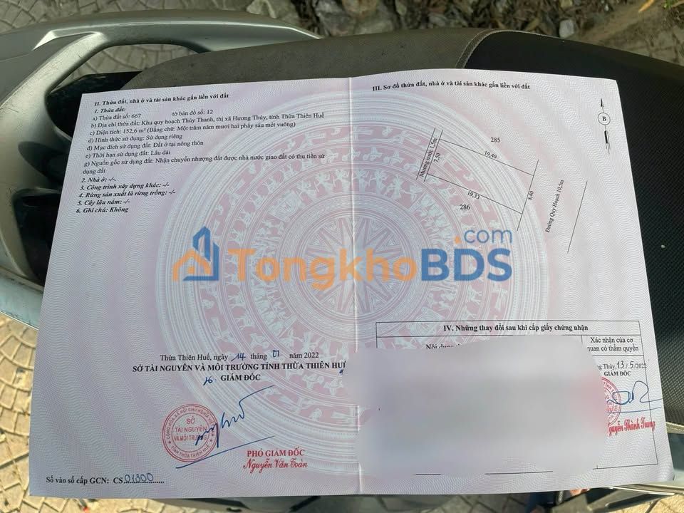 Đất nền Thủy Phương Huế 153m² 4,79 tỷ - Sổ đỏ chính chủ