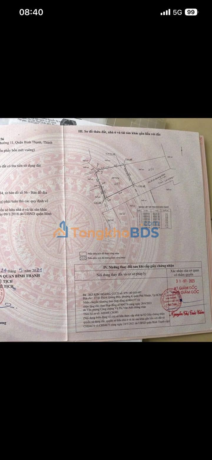 Bán Đất Vàng Bình Thạnh - Xây Cao Tầng 42m² - 4.85 Tỷ