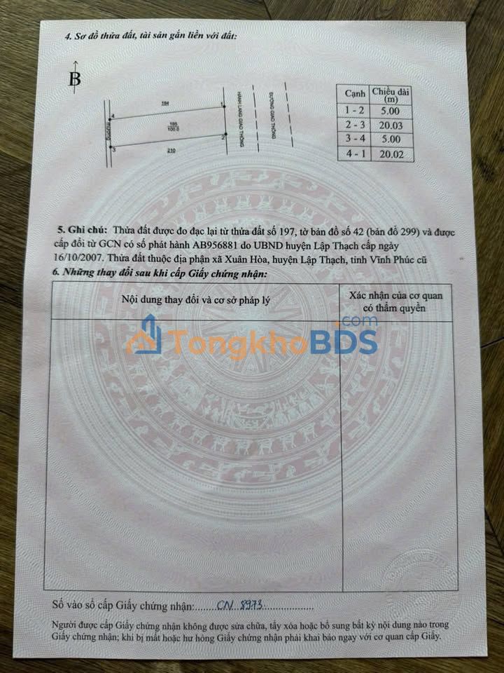 Bán Đất Thổ Cư 100m² Lập Thạch, Vĩnh Phúc - Sổ Hồng Sẵn Sàng