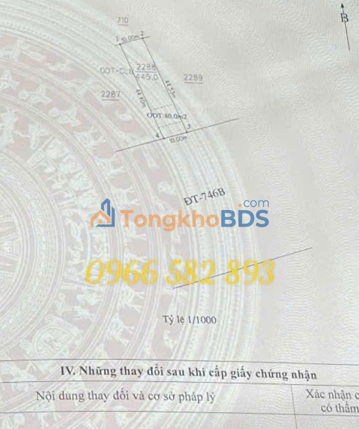 Đất nền ĐT 746B Tân Uyên 450m² 10 tỷ - Đất thổ cư 100%