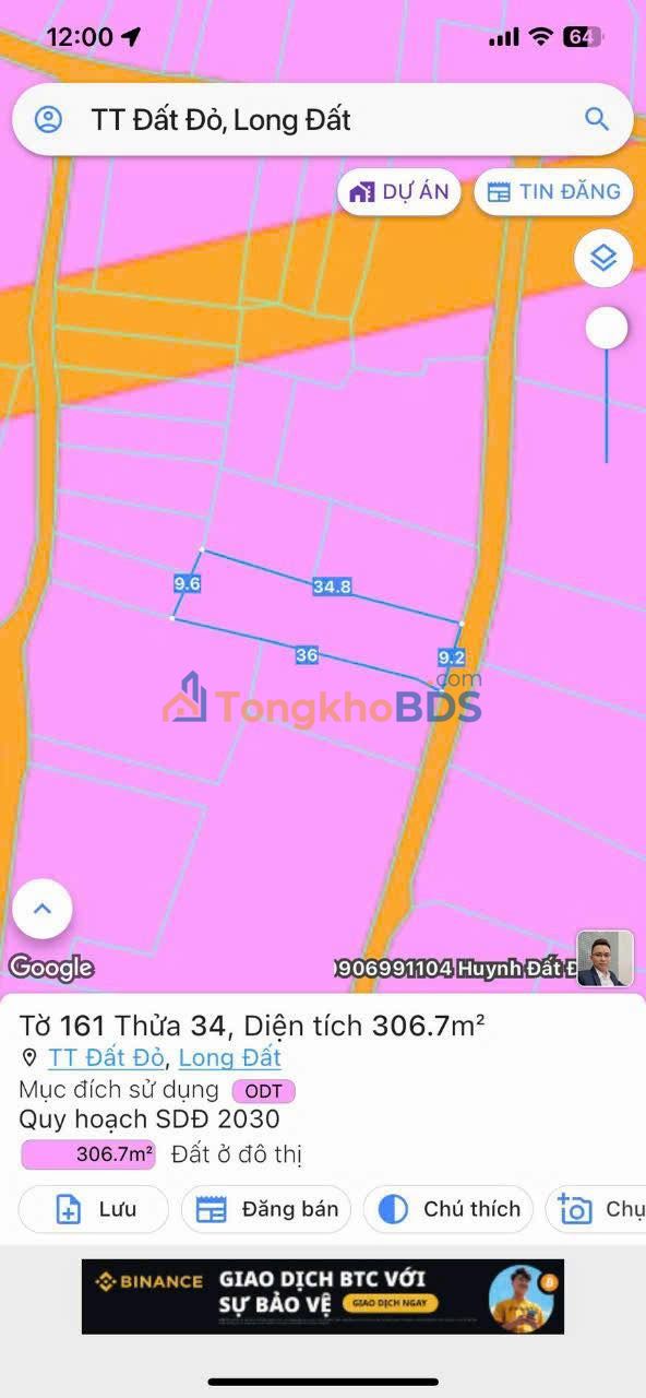 Đất nền Đất Đỏ 306m² 1.5 tỷ - Sổ đỏ chính chủ