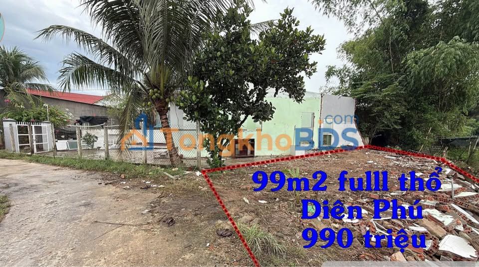 Đất nền Diên Phú Diên Khánh 100m² 990 triệu - Sổ đỏ chính chủ