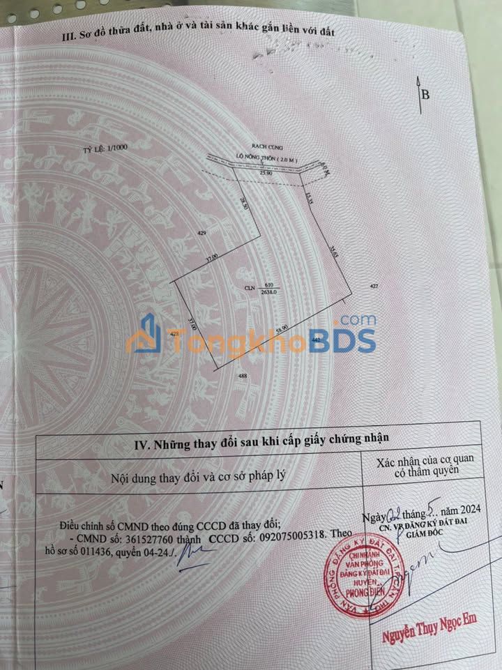 Đất An Bình Cần Thơ 2.638m² 5.276 tỷ - Tiềm năng tăng giá