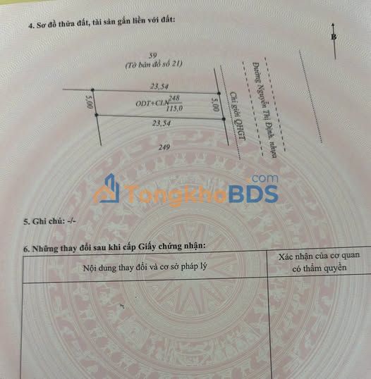 Nhà mặt tiền Nguyễn Thị Định 118m² 1 tỷ - Thích hợp KD