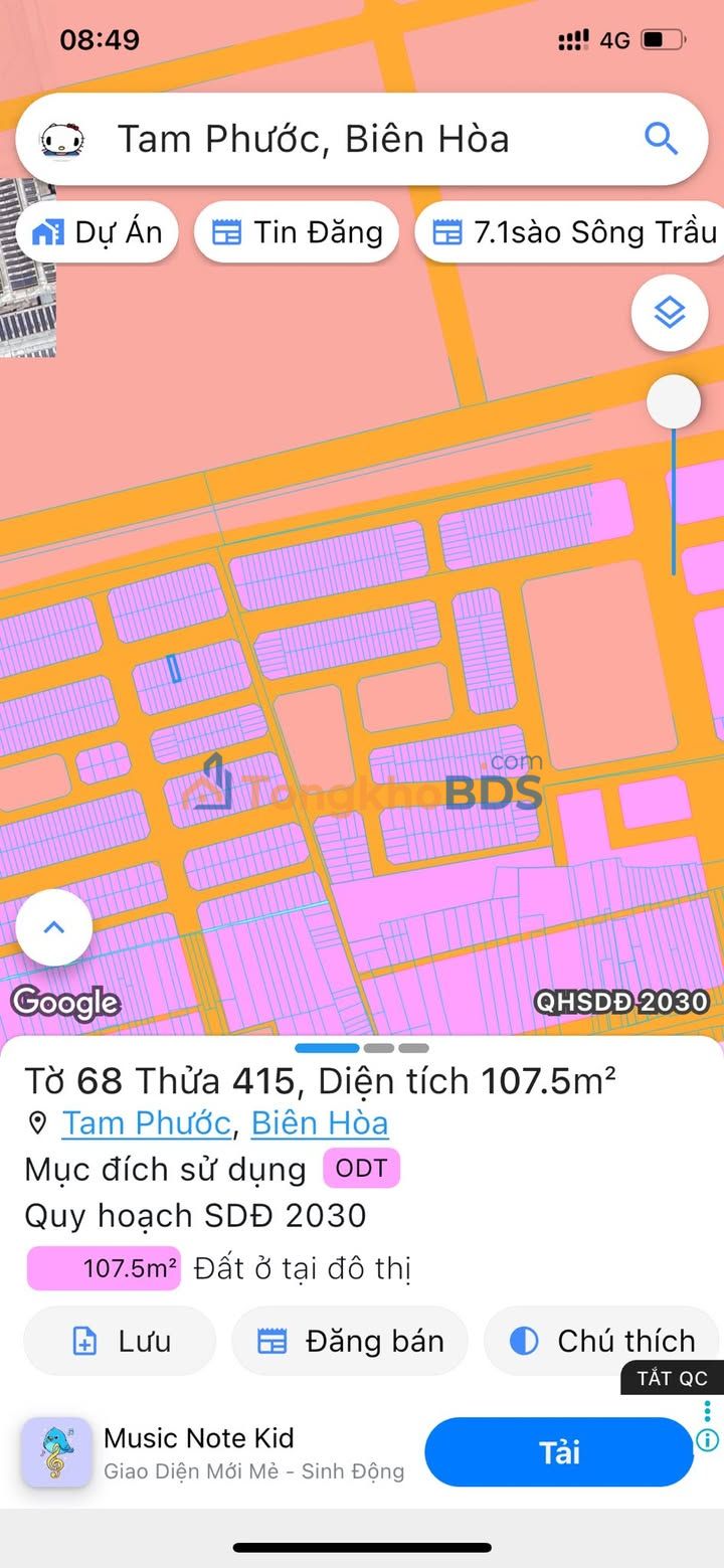 Đất Mặt Tiền Chợ Tam Phước - 110m² Full Thổ Cư Giá 2.45 Tỷ