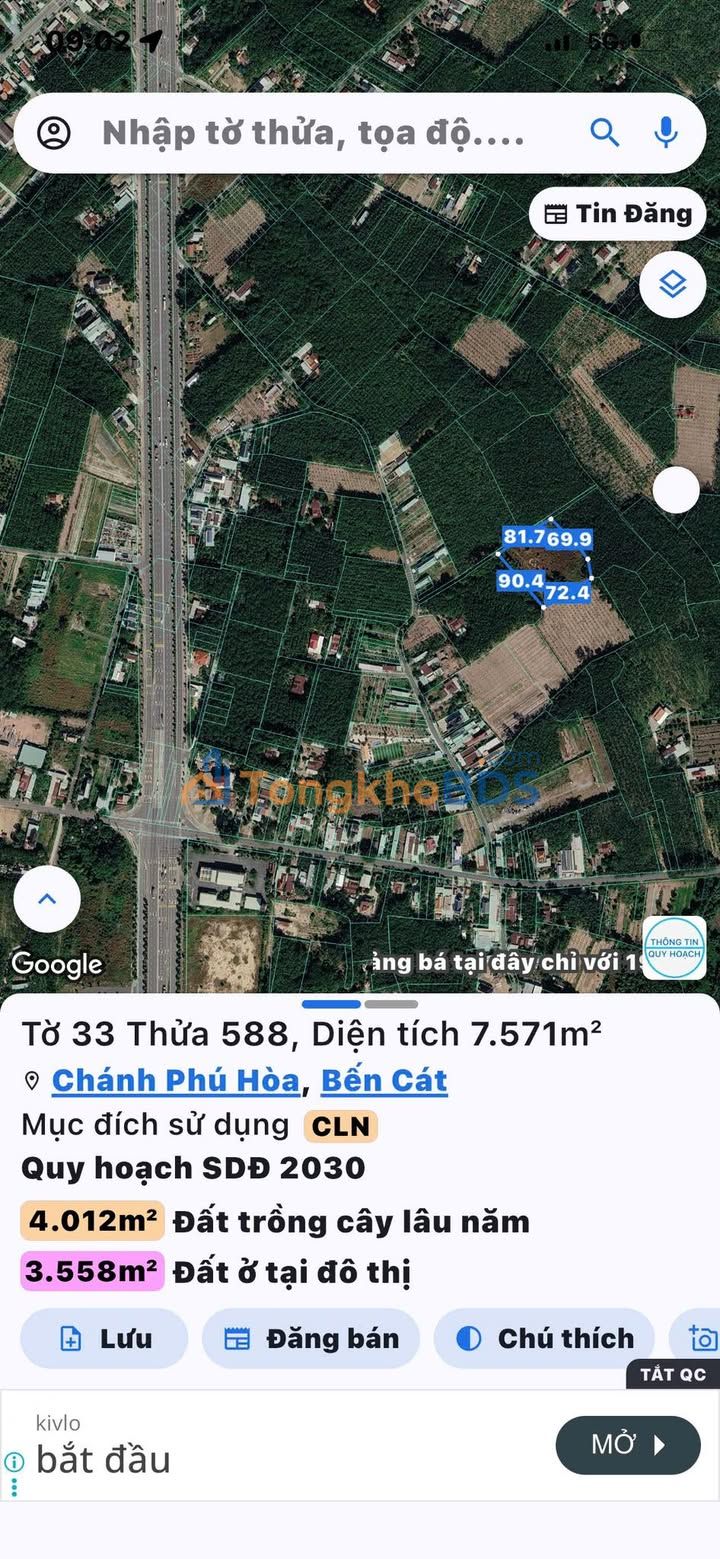 Đất nền Chánh Phú Hòa Bến Cát 1.600m² 18 tỷ - Sổ đỏ chính chủ