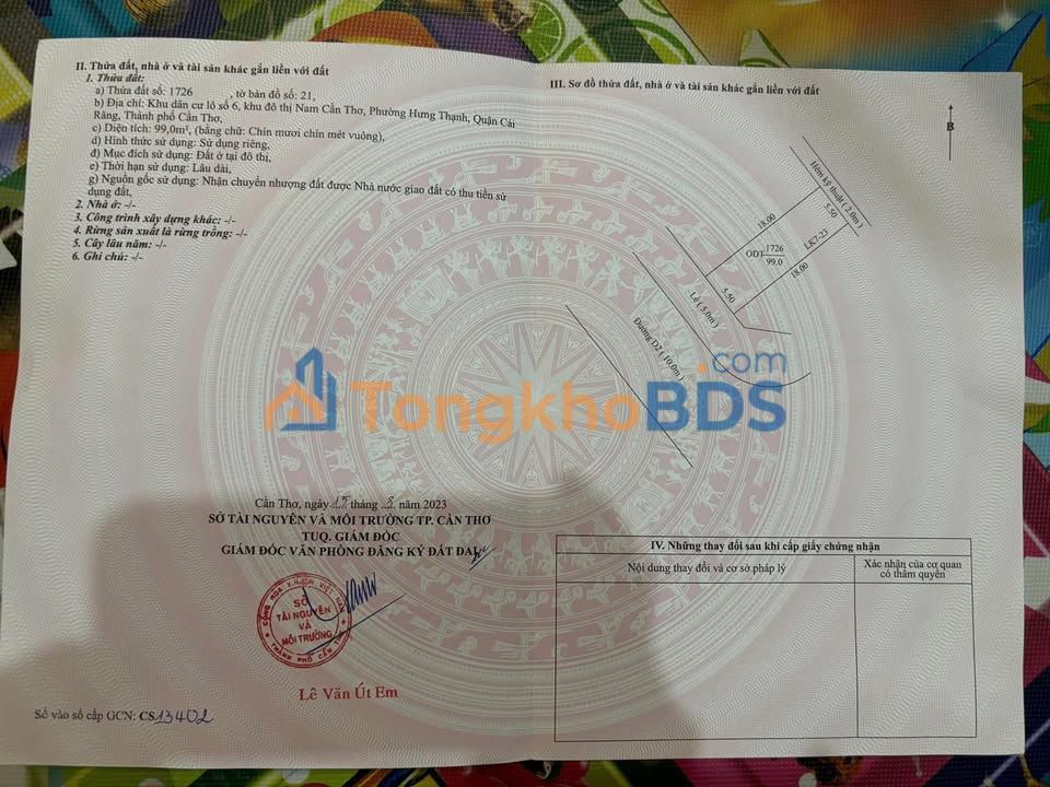 Đất nền Hồng Loan 6A D2 Cần Thơ 90m² 3,2 tỷ - Giá tốt hiếm có