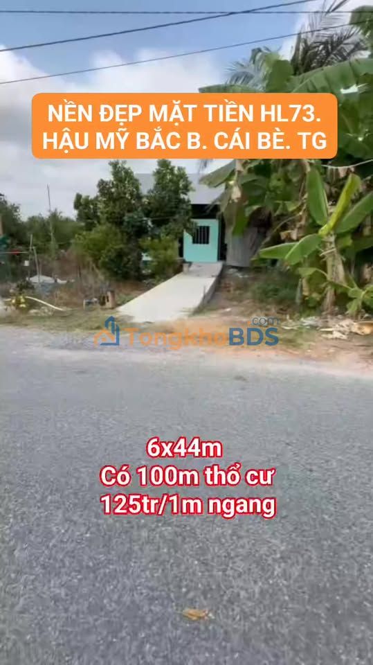 Đất nền HL73 Cái Bè 264m² 125tr/m - Pháp lý rõ ràng