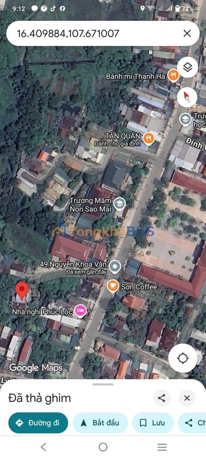 Đất Nguyễn Khoa Văn, Phú Bài 376m² 2.6 tỷ - Đường to ô tô