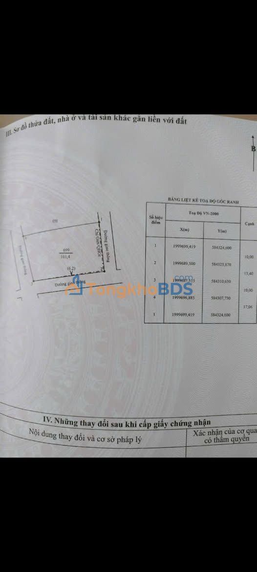 Đất thổ cư Châu Long 161m² giá 1.8 tỷ - Sổ đỏ chính chủ