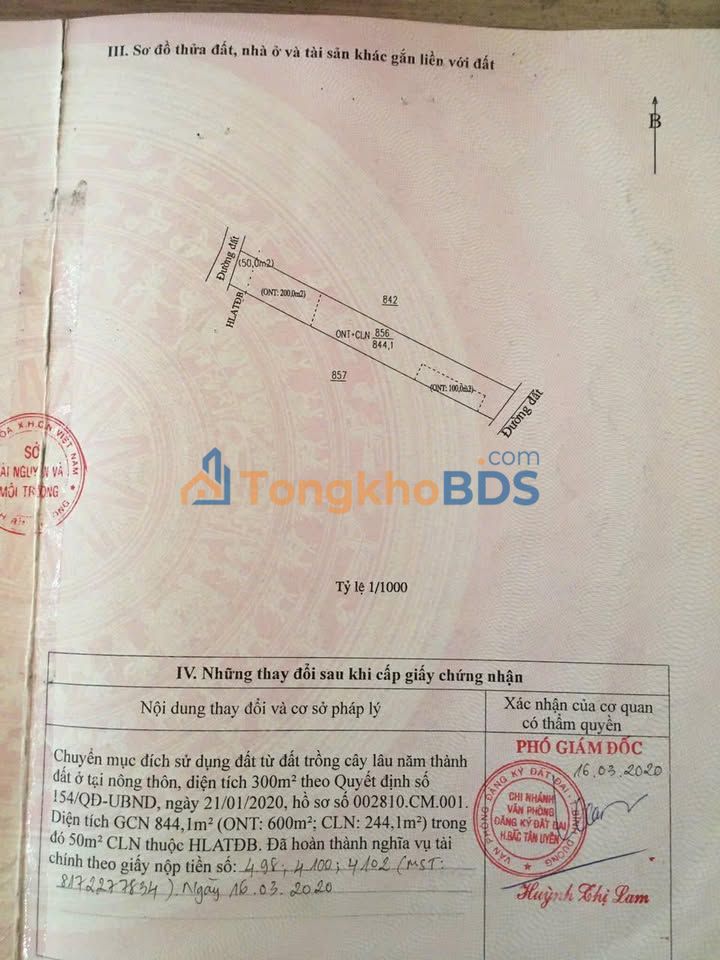 Đất nền Dĩ An 840m² giá 5.4 tỷ - Đất thổ cư 100%