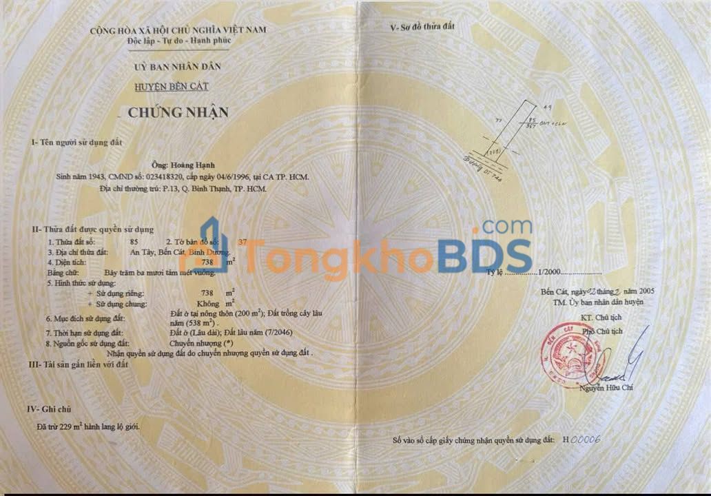 Nhà trọ dt744 Dầu Tiếng 810m² 30 triệu - Chính chủ cho thuê