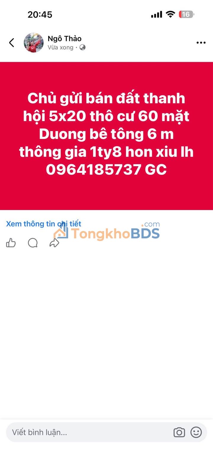 Đất nền Thanh An Dầu Tiếng 100m² 1.8 tỷ - Sổ đỏ chính chủ