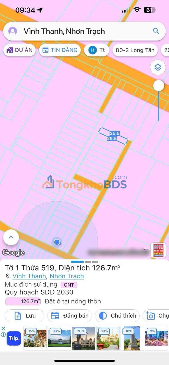 Đất nền Vĩnh Thanh 127m² giá thỏa thuận - Sổ đỏ chính chủ