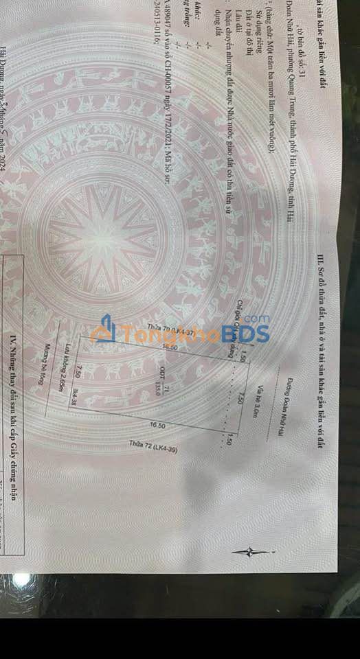 Đất Đoàn Nhữ Hài Hải Dương 135m2 675 triệu - Đường to ô tô