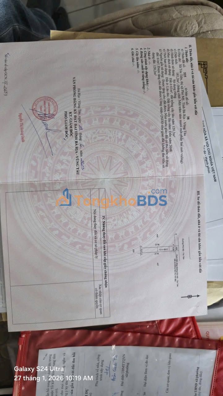 Đất Phú Mỹ Tóc Tiên 181m² 2.4 tỷ - Sổ đỏ chính chủ