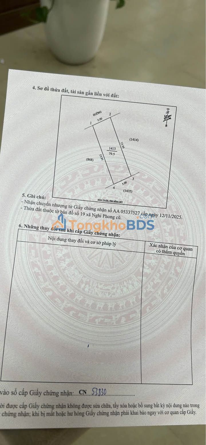 Đất nền Nghi Phong 79,5m² giá 1,9 tỷ - Sổ đỏ chính chủ