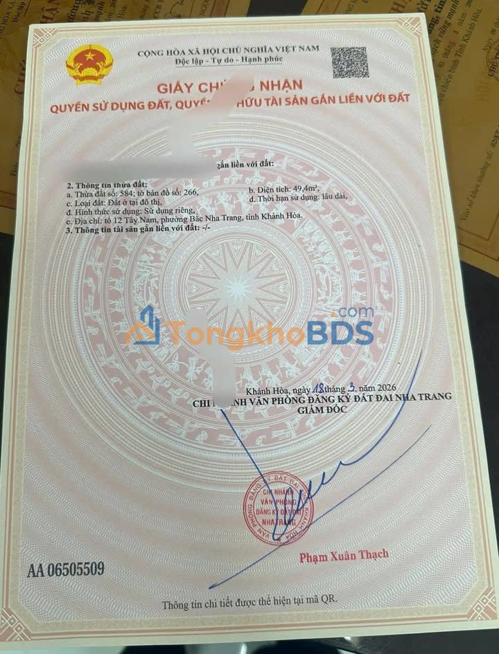 Đất nền Vĩnh Hải Nha Trang 50m² 1.86 tỷ - Tiềm năng tăng giá