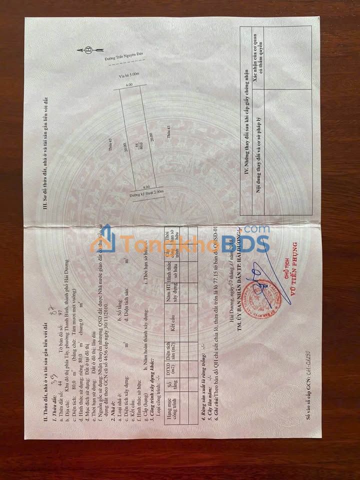 Đất Vạn Phúc Hải Dương 80m² 5 tỷ - Sổ đỏ chính chủ