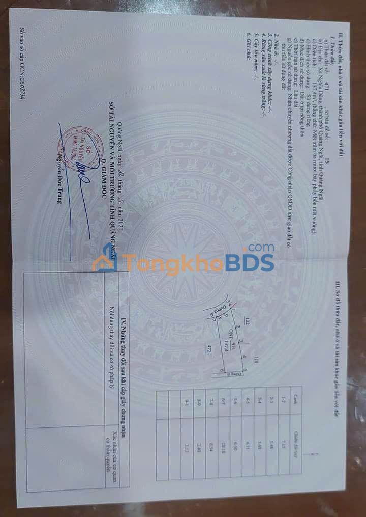 Đất An Phú Quảng Ngãi 137m² 689 triệu - Đất thổ cư 100%