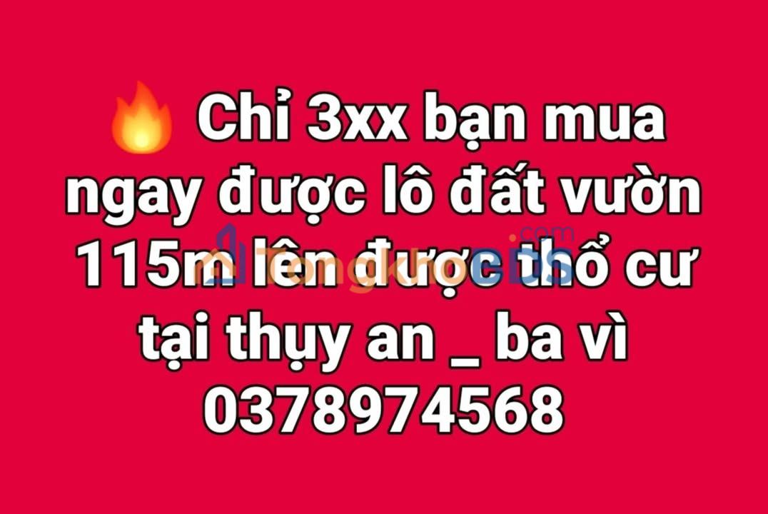 Đất vườn Thụy An Ba Vì 115m² - Sổ đỏ chính chủ