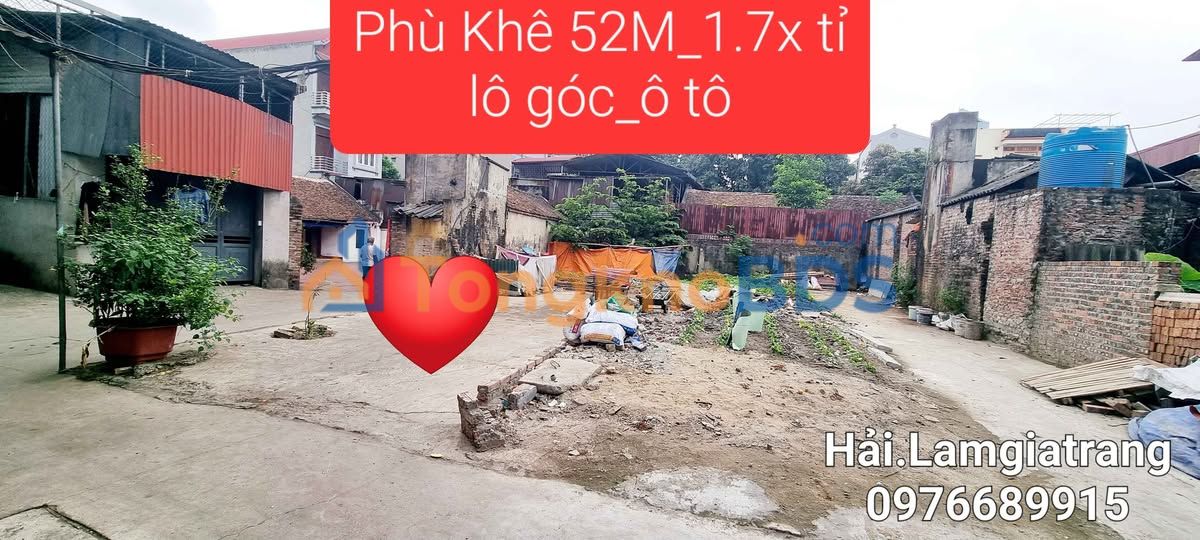 Đất nền Phù Khê Từ Sơn 52m² 1.7 tỷ - Đường to ô tô đẹp