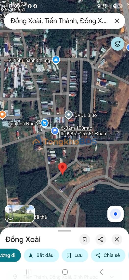 Đất Tiến Thành Đồng Xoài 200m2 600 triệu - Sổ đỏ chính chủ