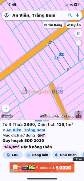 Đất nền An Viễn 135m² 1.1 tỷ - Hạ tầng hoàn thiện