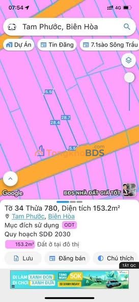 Đất nền Tam Phước 153m² 2.3 tỷ – Sổ đỏ chính chủ an cư