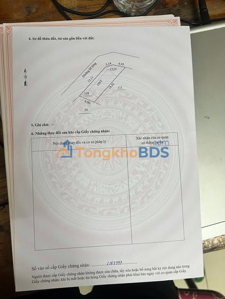 Dat nen Thanh Son Luong Son 100m2 500tr - So do chinh chu