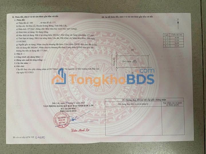 Đất nền Thôn 10 Hòa Tiến 477m² 475 triệu - Sổ đỏ