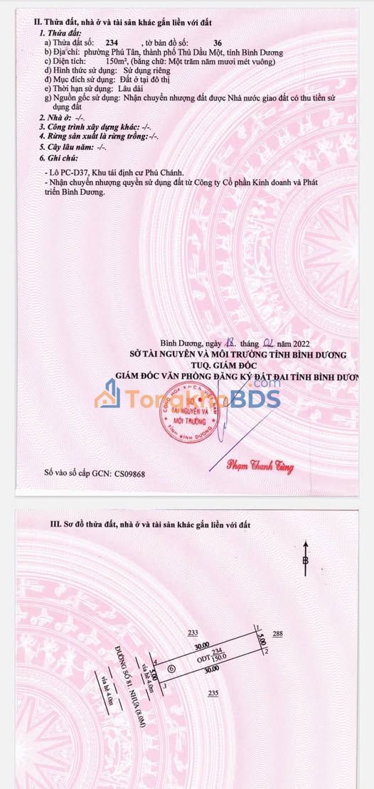 Đất nền Phú Chánh 3 - Tân Uyên 150m² giá 2.85 tỷ - Sổ đỏ chính chủ