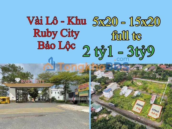 Đất nền Ruby City Bảo Lộc 100m² 2.1 tỷ - Đất thổ cư 100%