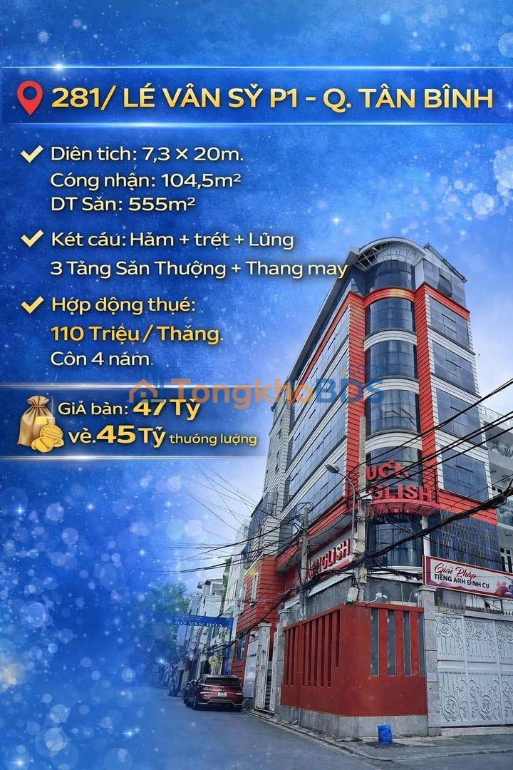 Van phong Building Le Van Sy Tan Binh 146m2 - Toa hang A