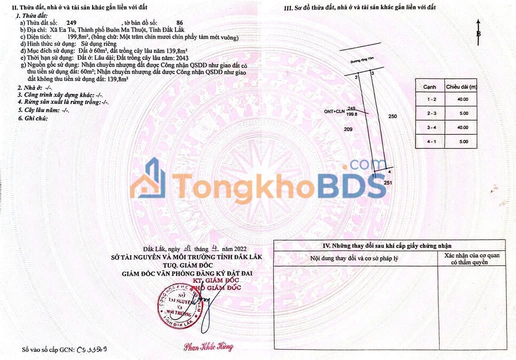 Đất nền KoTam Tân An 200m² 1.399 tỷ - Sổ đỏ chính chủ