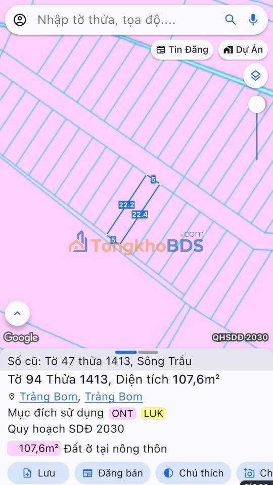 Đất nền Trảng Bom 105m² giá thoả thuận - Sổ đỏ chính chủ