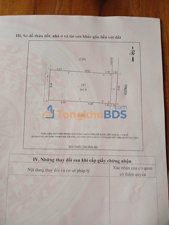 Đất nền Hoàng Văn Tâm Vinh 161,8m² 9,7 tỷ - Đường to ô tô