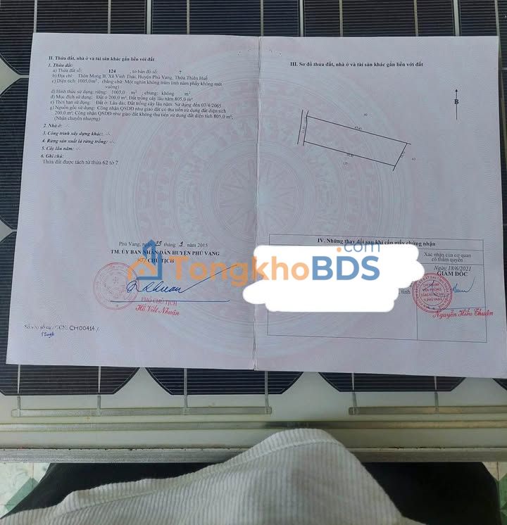 Đất Vinh Thái Phú Vang 1005m² 1.5075 tỷ - Sổ đỏ chính chủ