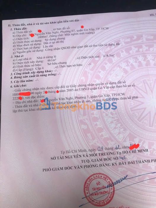Đất mặt tiền Nguyễn Văn Nghi Gò Vấp 1.000m² 135 tỷ - Sổ đỏ chính chủ