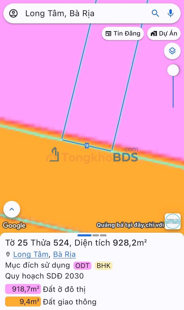 Đất mặt tiền Võ Thị Sáu Bà Rịa 920m² 10,2 tỷ - Sổ đỏ chính chủ