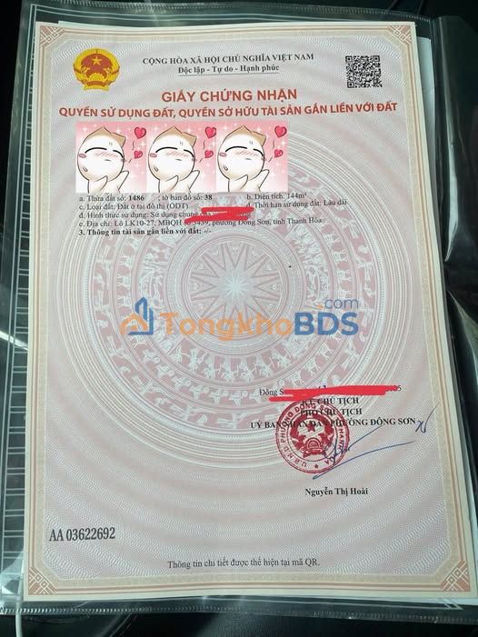 Đất nền Đông Thịnh Thanh Hóa 144m² - Sổ đỏ chính chủ