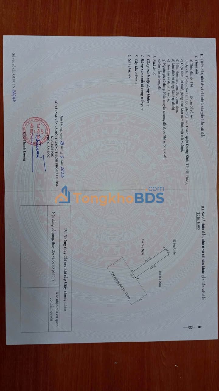 Đất nền Tân Thành Dương Kinh 101m² 3 tỷ - Sổ đỏ chính chủ