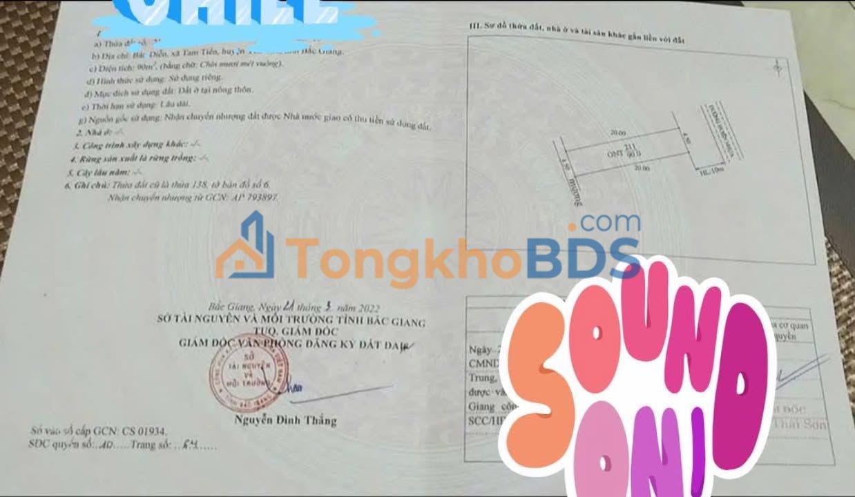 Đất đấu giá Yên Thế 90m² mặt đường nhựa - Giá chỉ 769 triệu