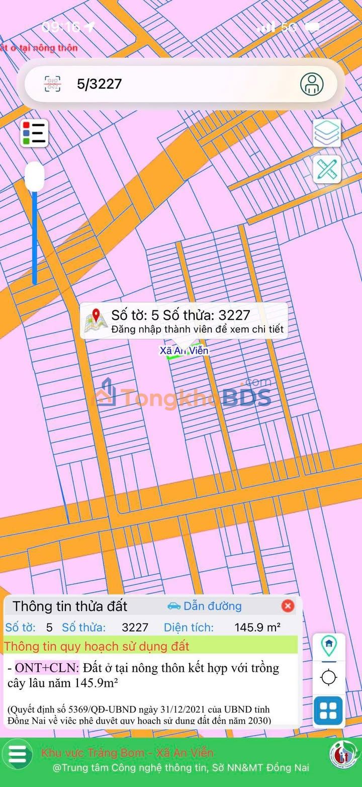 Đất nền Long Thành - 145m² thổ cư, hướng Đông, gần chợ Đông Phương